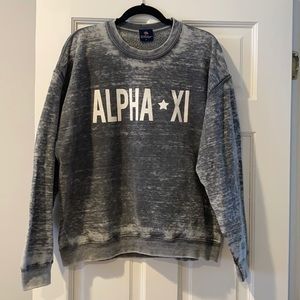 Alpha Xi Delta Distressed Crewneck Sweatshirt